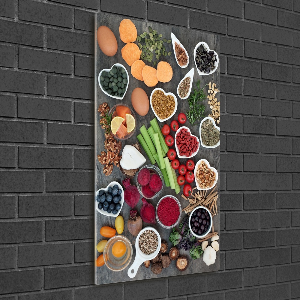 Glass wall art Healthy food