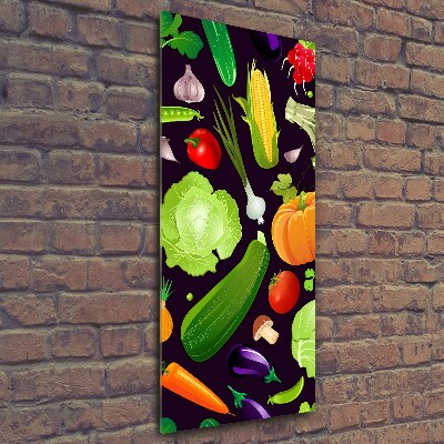 Wall art on glass Vegetables