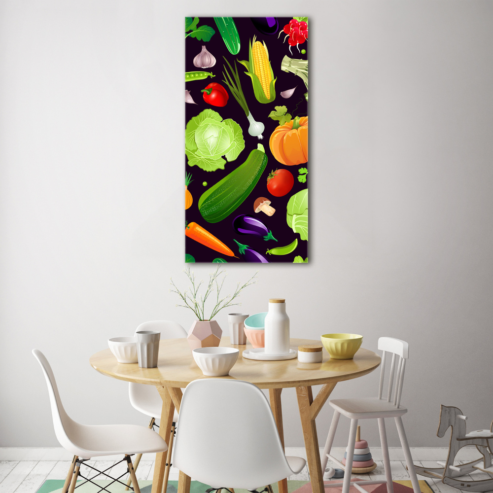 Wall art on glass Vegetables