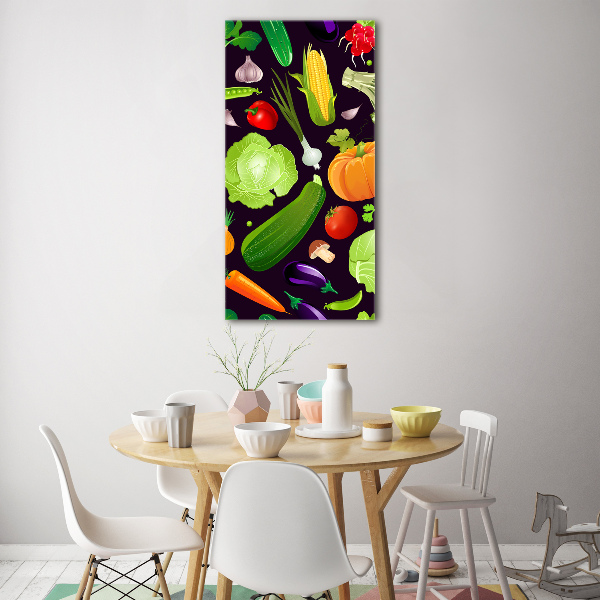 Wall art on glass Vegetables