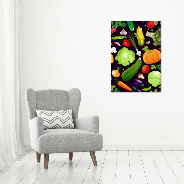 Wall art on glass Vegetables