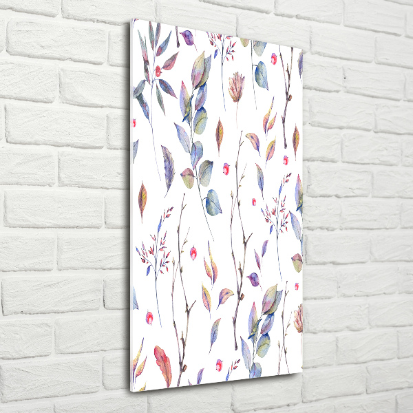 Wall art on glass Eucalyptus leaves