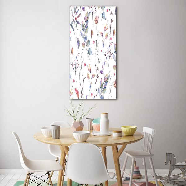 Wall art on glass Eucalyptus leaves