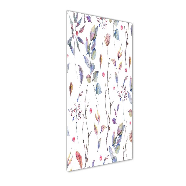 Wall art on glass Eucalyptus leaves