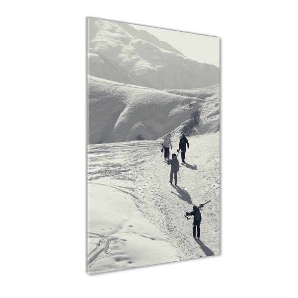 Print on a a glass Skiers