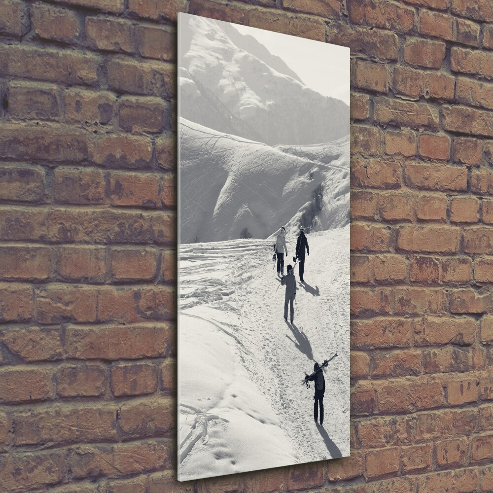 Print on a a glass Skiers