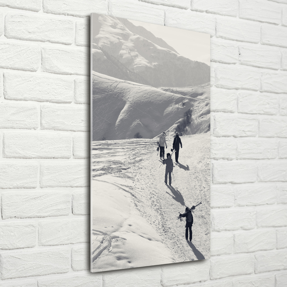 Print on a a glass Skiers