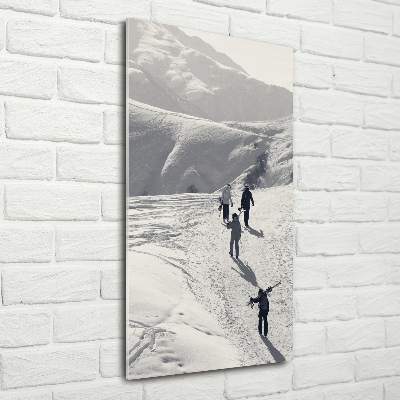 Print on a a glass Skiers