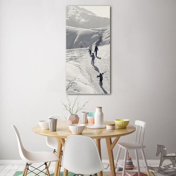 Print on a a glass Skiers