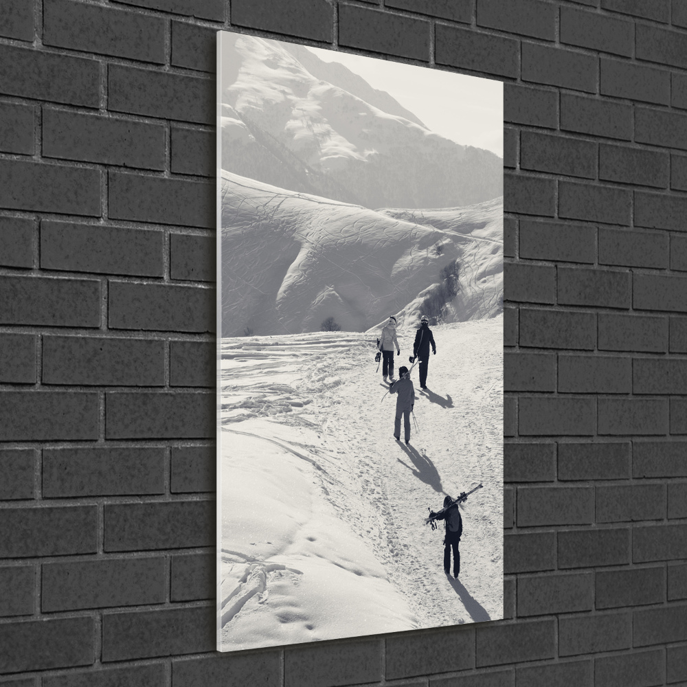 Print on a a glass Skiers