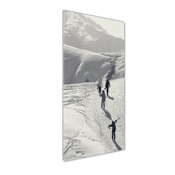 Print on a a glass Skiers