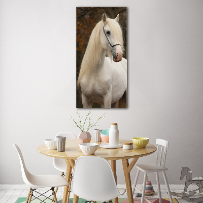 Glass wall art White horse