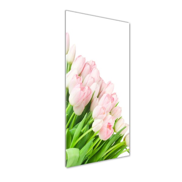 Print on a a glass Pink tulips