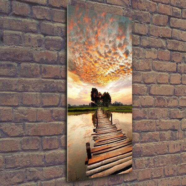 Photo printed on glass Wooden bridge