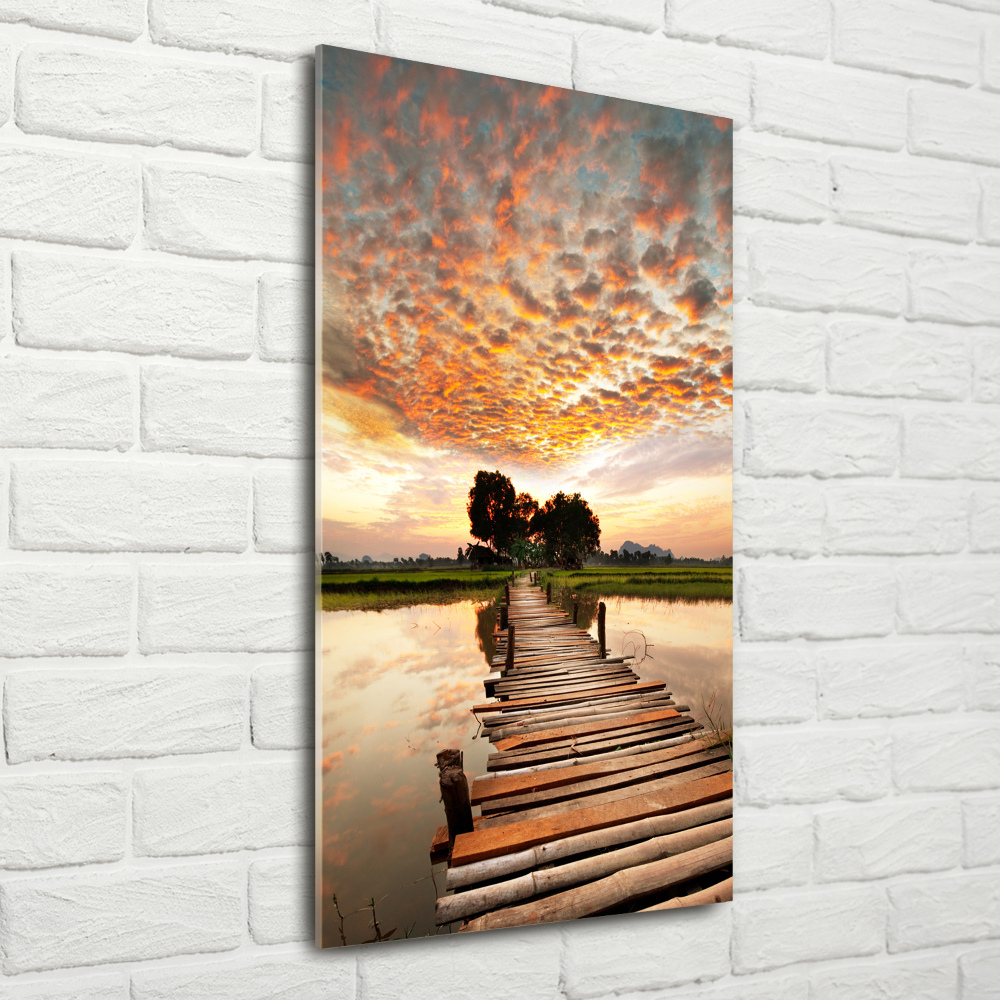 Photo printed on glass Wooden bridge