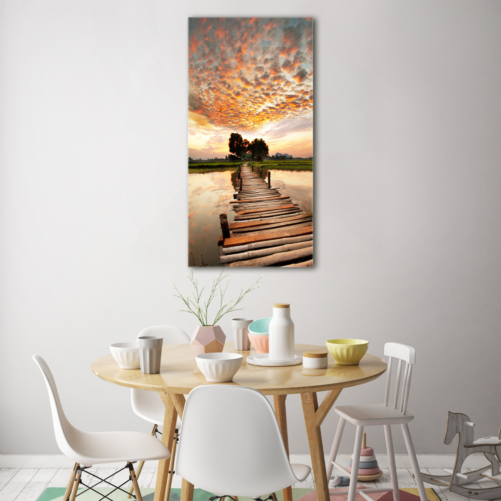 Photo printed on glass Wooden bridge