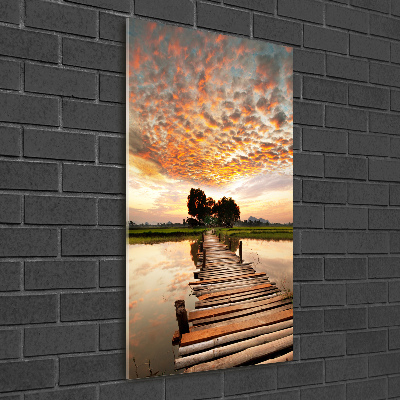 Photo printed on glass Wooden bridge