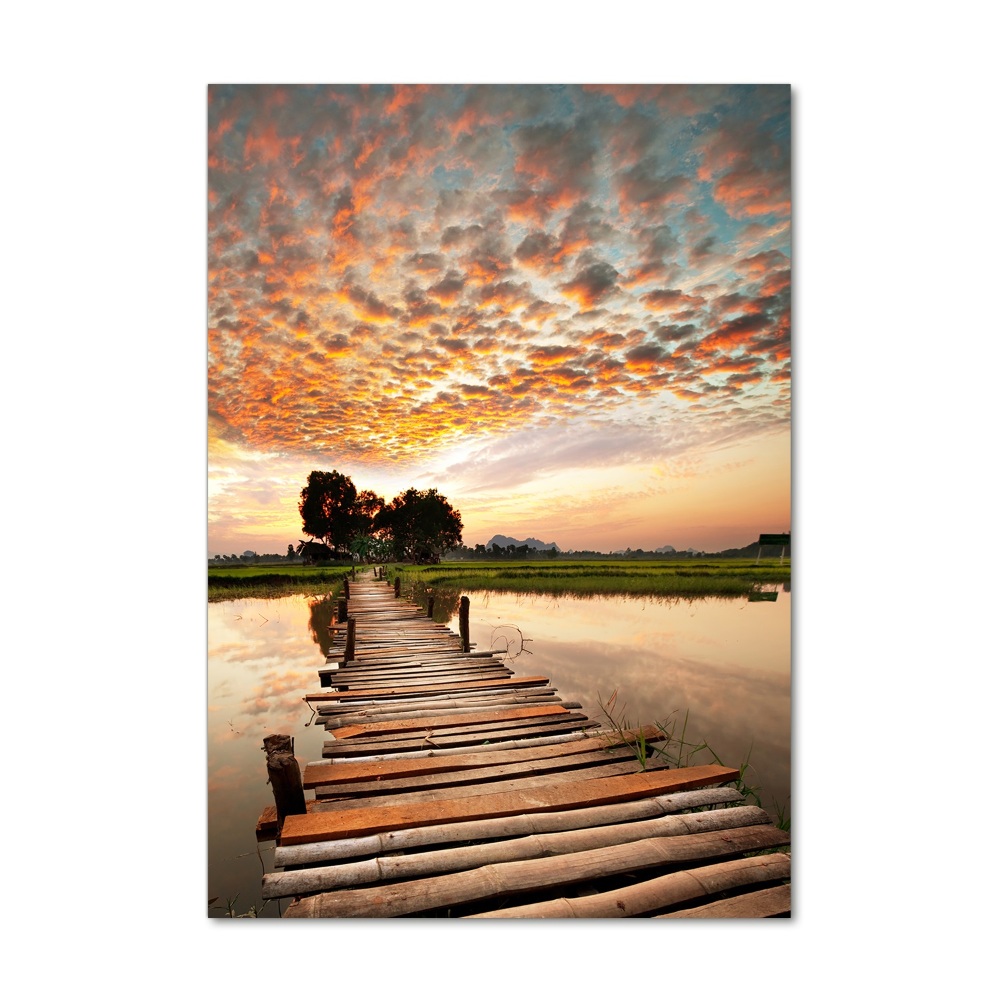 Photo printed on glass Wooden bridge