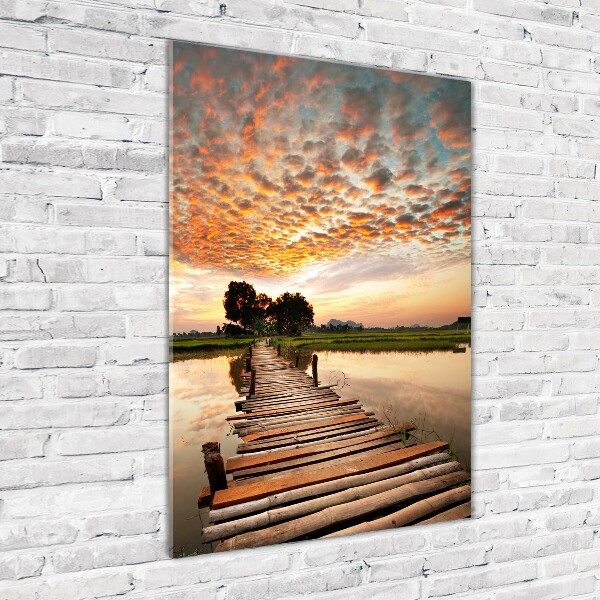 Photo printed on glass Wooden bridge