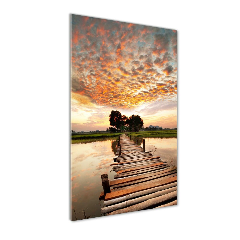 Photo printed on glass Wooden bridge