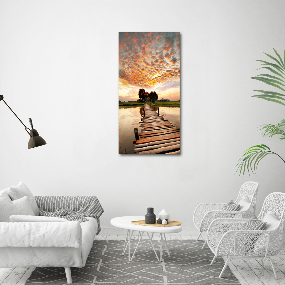 Photo printed on glass Wooden bridge