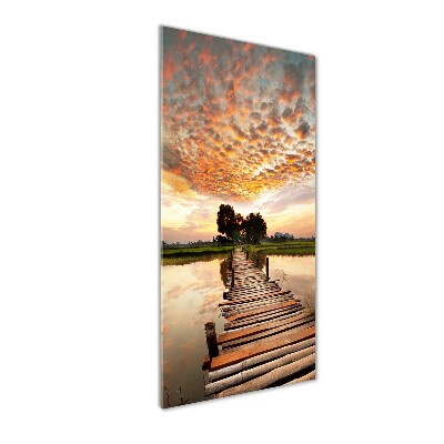 Photo printed on glass Wooden bridge