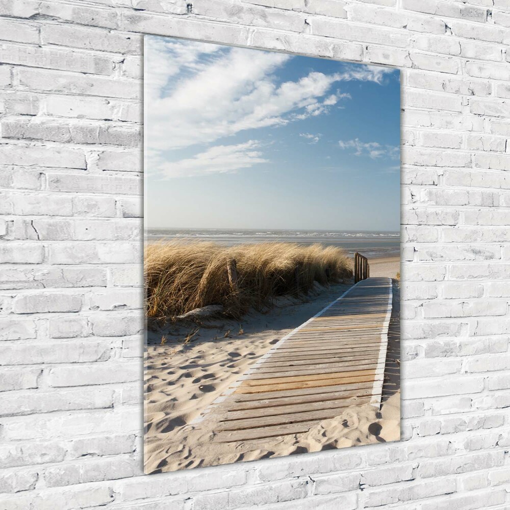 Photo printed on glass Path to the beach