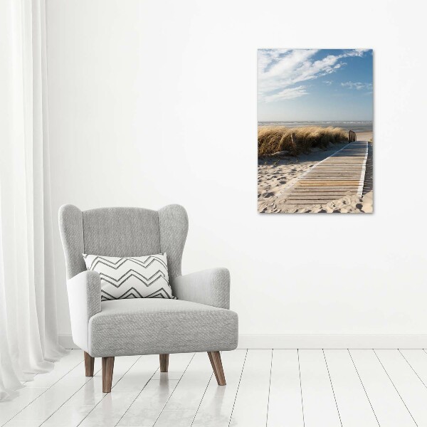 Photo printed on glass Path to the beach