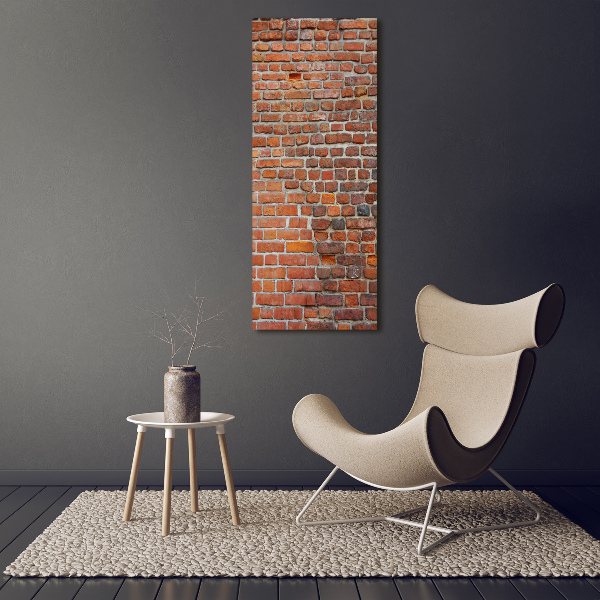 Printed glass wall art Brick wall