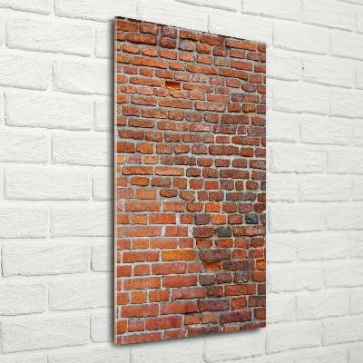 Printed glass wall art Brick wall