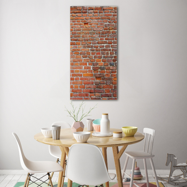 Printed glass wall art Brick wall