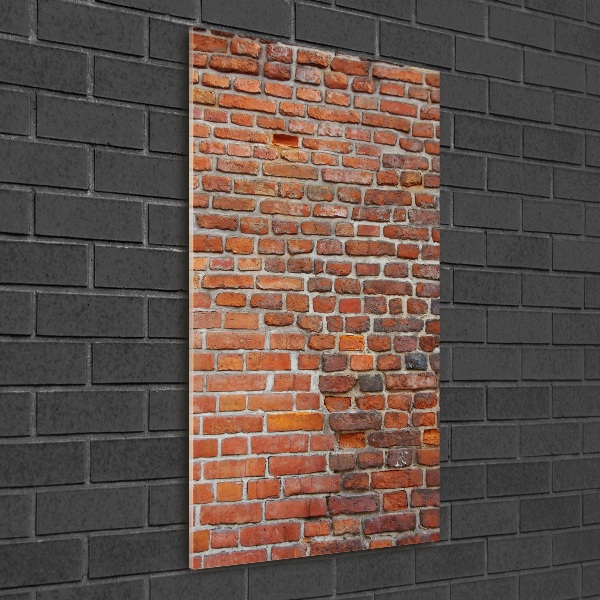 Printed glass wall art Brick wall