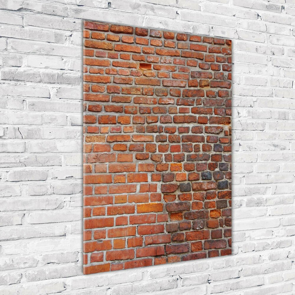 Printed glass wall art Brick wall