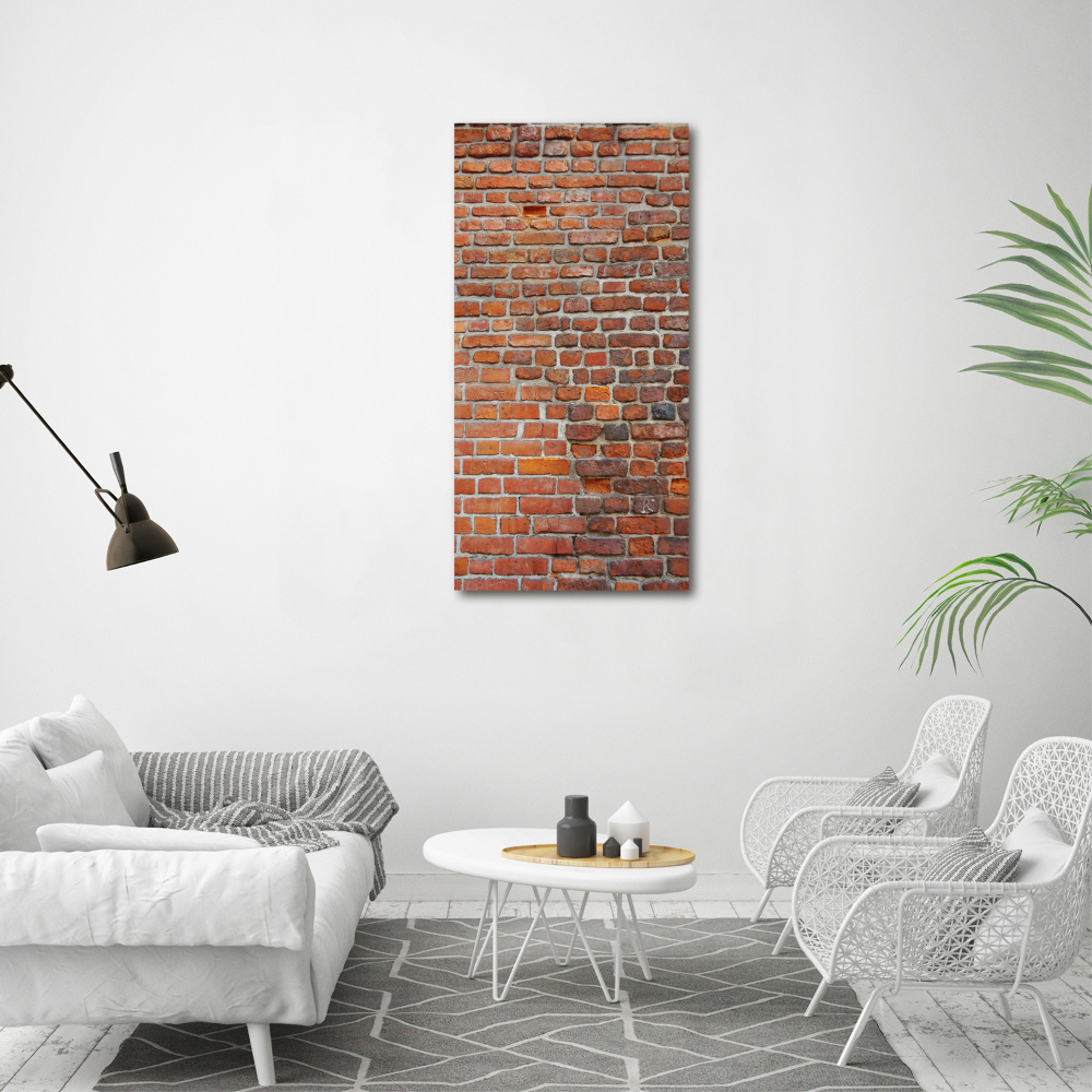 Printed glass wall art Brick wall