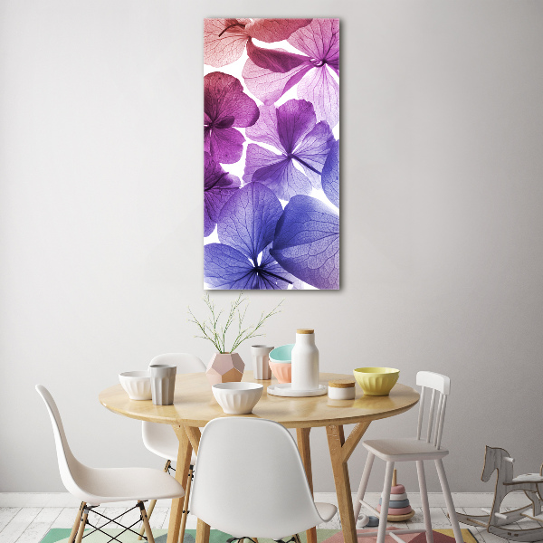 Print on a a glass Purple flowers