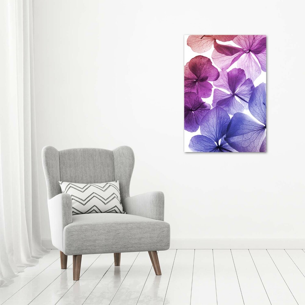 Print on a a glass Purple flowers