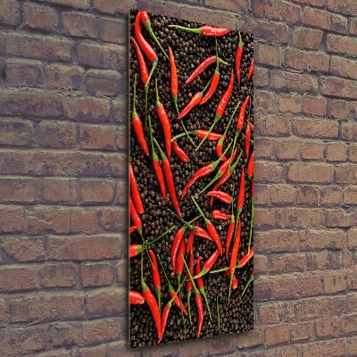 Wall art on glass Chilli peppers