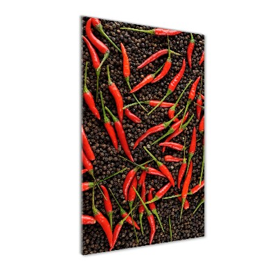 Wall art on glass Chilli peppers