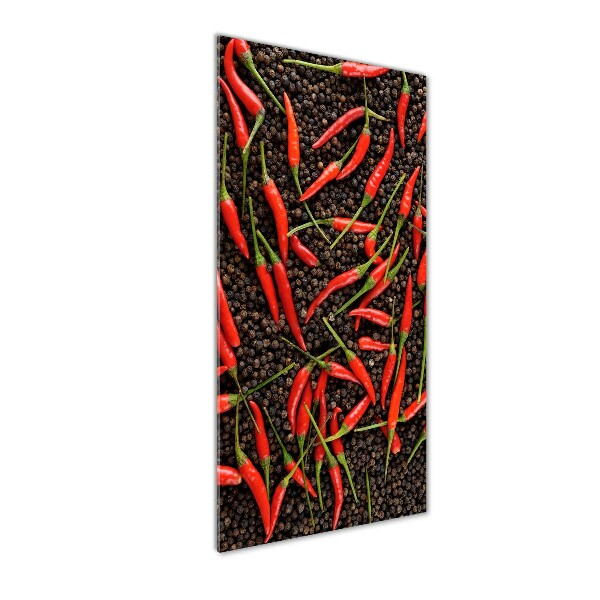 Wall art on glass Chilli peppers