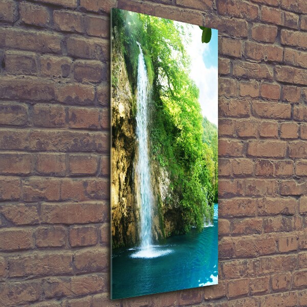 Photo printed on glass Waterfall in the forest