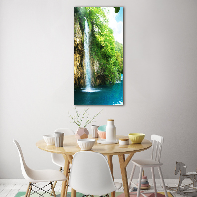 Photo printed on glass Waterfall in the forest