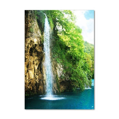 Photo printed on glass Waterfall in the forest