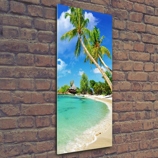 Printed glass wall art Tropical beach