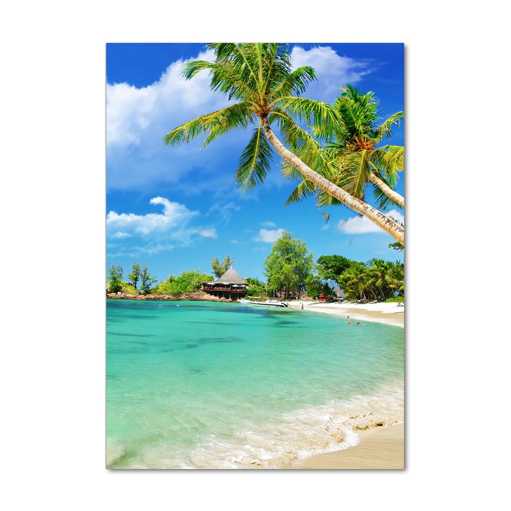 Printed glass wall art Tropical beach