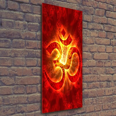 Wall art on glass The burning sign of the OM