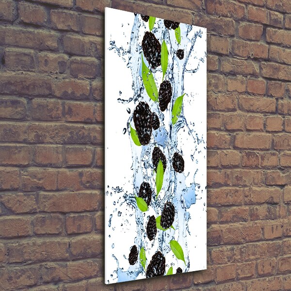 Wall art on glass Blackberries and water