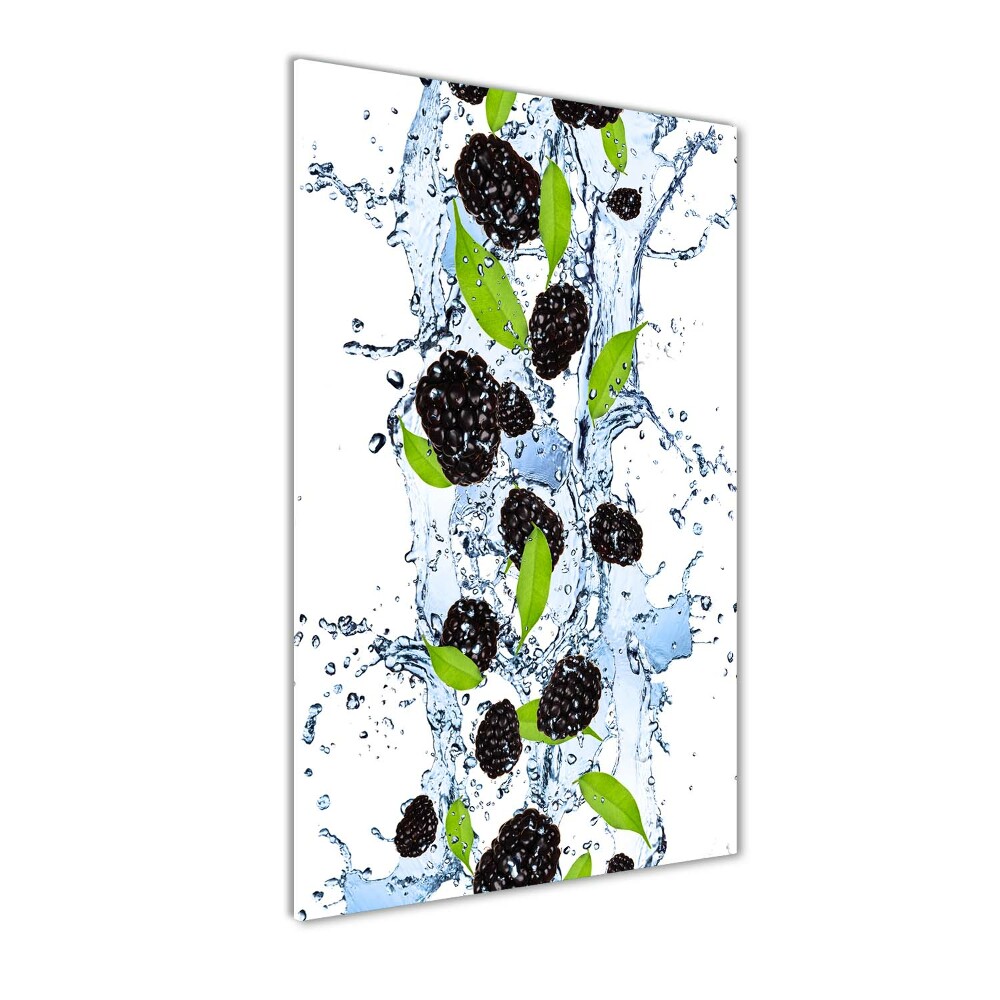 Wall art on glass Blackberries and water