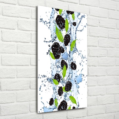 Wall art on glass Blackberries and water