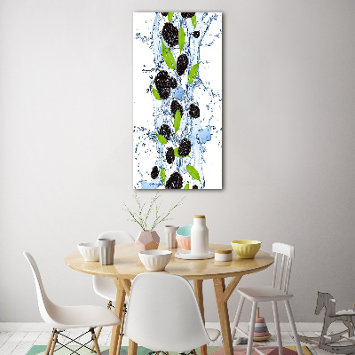 Wall art on glass Blackberries and water