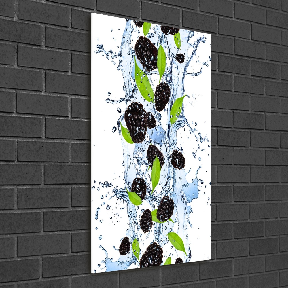 Wall art on glass Blackberries and water